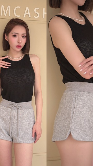 ➤時髦鬆緊抽繩棉短褲（3色）