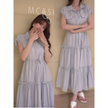 ➤韓國小姐姐短袖縮腰氣質長洋（3色）_2