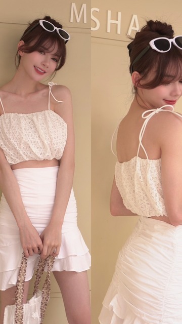 ➤緹花綁繩背心(2色)