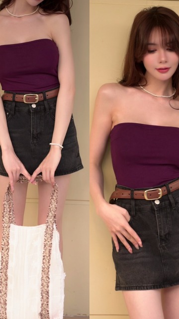 ➤平口百搭長版可紮式抹胸背心(3色)