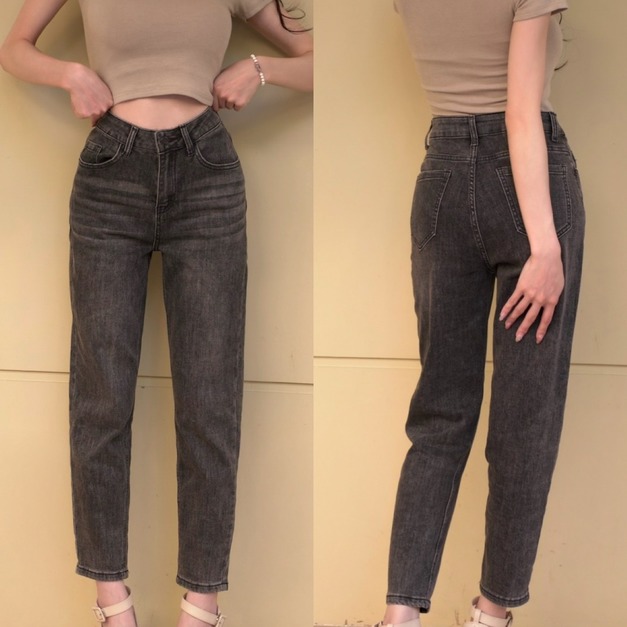 ➤高腰直筒彈力牛仔9分褲S~L (3色)