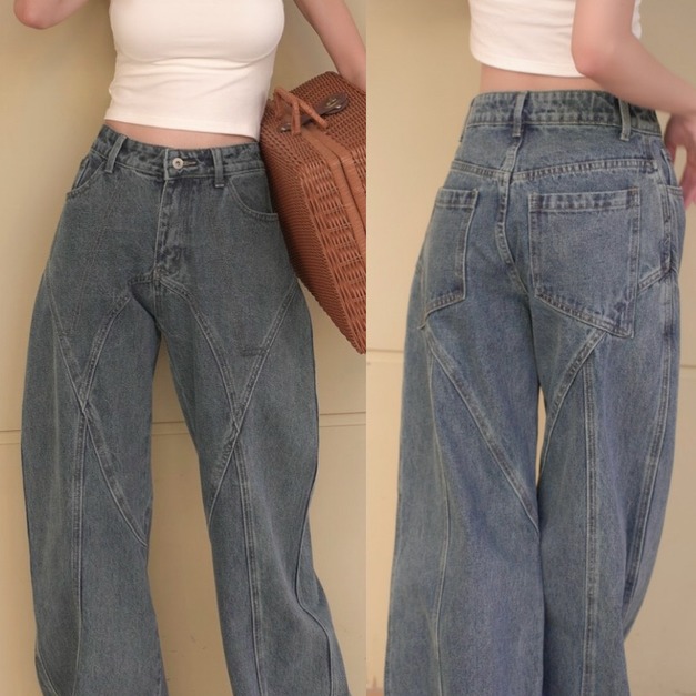 ➤時髦造型牛仔彎刀褲S~XL