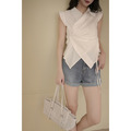 ➤氣質無袖襯領綁帶上衣_1