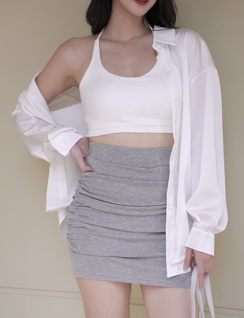 ➤柔軟棉質綁脖胸墊背心(3色)