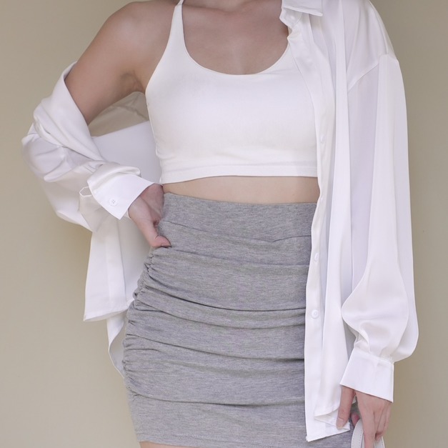 ➤柔軟棉質綁脖胸墊背心(3色)