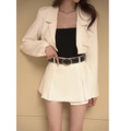 ➤韓系西裝短外套搭配百褶短褲裙(3色)_3