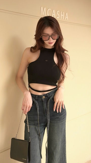 ➤削肩簍空愛心胸墊背心(5色)