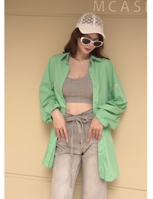 ➤後開岔立領寬鬆襯衫(2色)