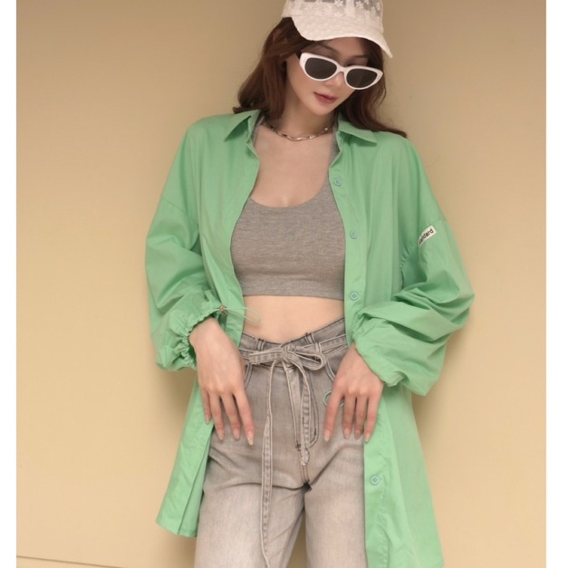 ➤後開岔立領寬鬆襯衫(2色)