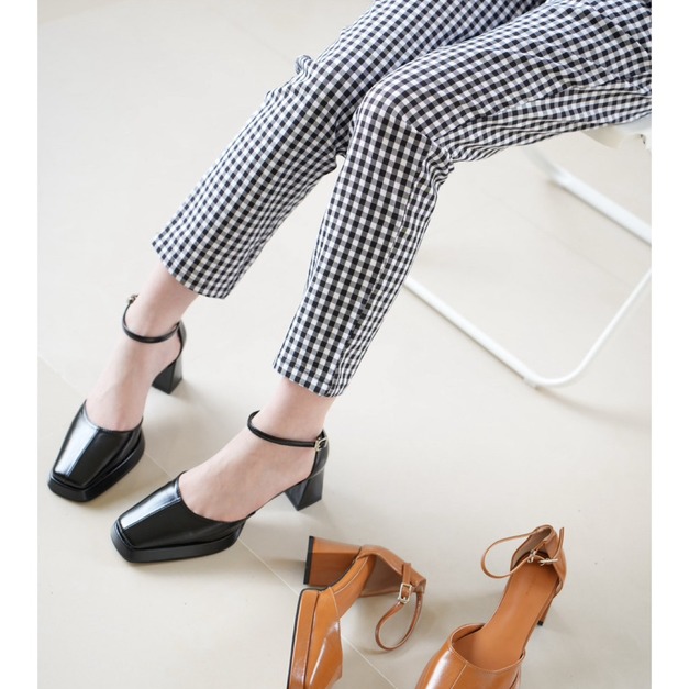 ➤韓國進口製氣質方頭粗根鞋35~40(3色)