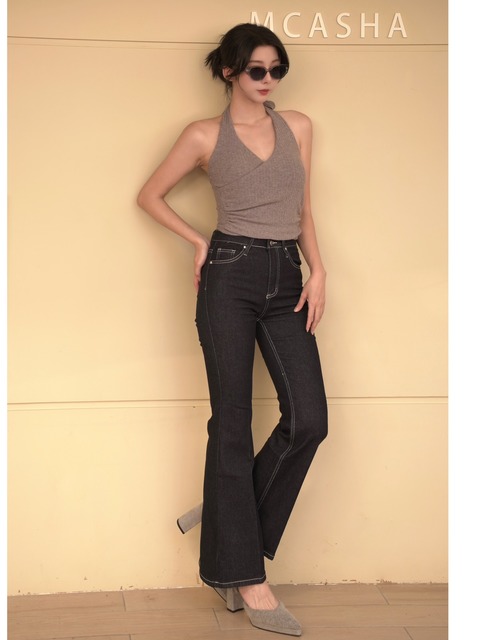 ➤丹寧風車線牛仔喇叭長褲S~L