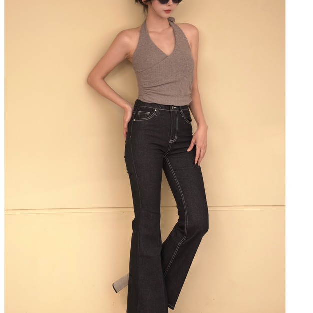 ➤丹寧風車線牛仔喇叭長褲S~L