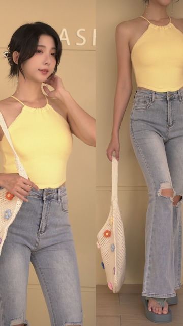 ➤四季百搭削肩針織胸墊背心 (5色)