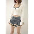 推薦收藏波浪QQ毛牛仔短裙 S-L (3色)_3
