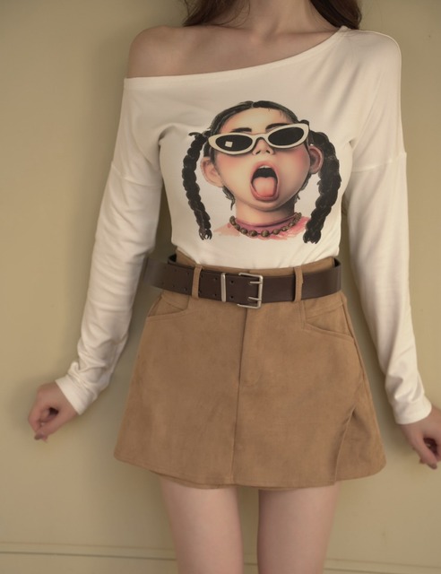 ➤復古麂皮鬆緊褲裙S~L (2色)