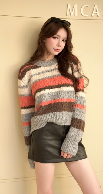 ➤QQ毛撞色柔軟毛衣(2色)