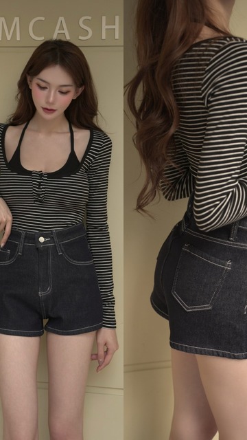 ➤丹寧百搭刷毛短褲(2色)S~L