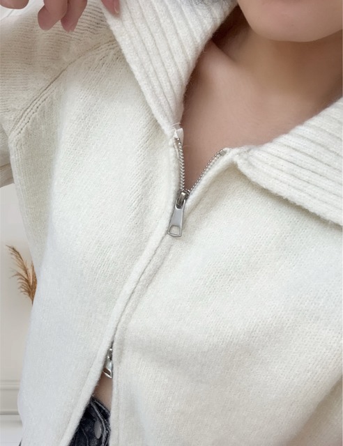 ➤暖暖厚實雙頭拉鍊翻領毛衣(4色)