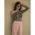 ➤墨鏡少女柔軟棉質百搭寬鬆TEE(2色)_1