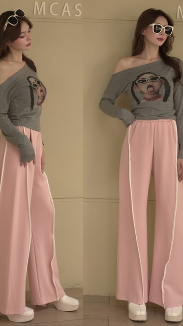 ➤舒服能太空棉涼爽修身運動風寬褲 (4色)