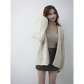 暖暖QQ編織紋燈籠袖針織外套(3色)_2
