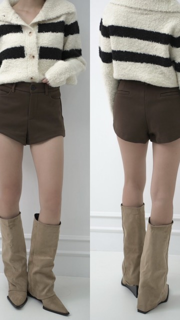 ➤單釦厚實布面短褲S-L(3色）