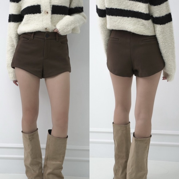 ➤單釦厚實布面短褲S-L(3色）