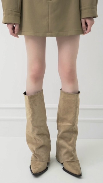 時髦麂皮超好看不掉桶堆堆靴35-39