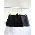 時髦閃亮毛呢側開岔褲裙S-L_4