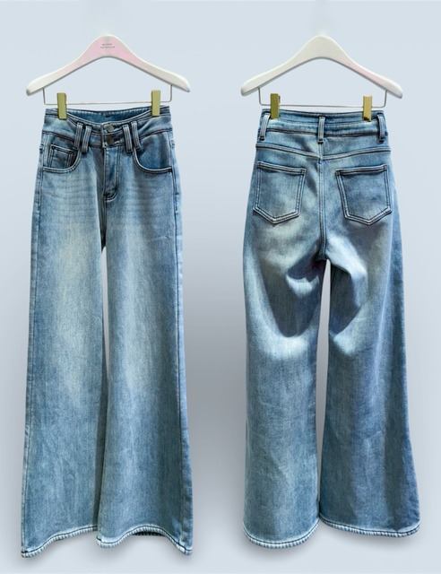 ➤高腰內刷絨喇叭長褲S~XL