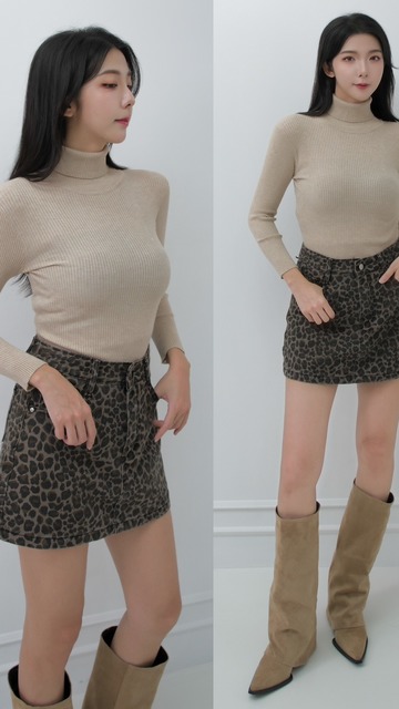 ➤百搭高領抗條素T(6色)