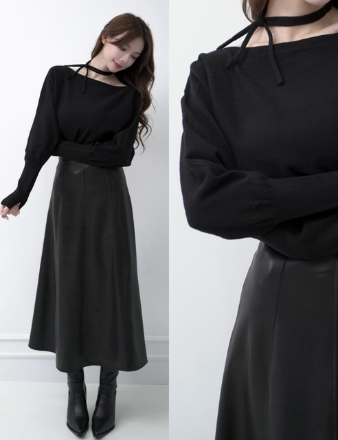 ➤時髦繞頸針織寬鬆上衣(3色)