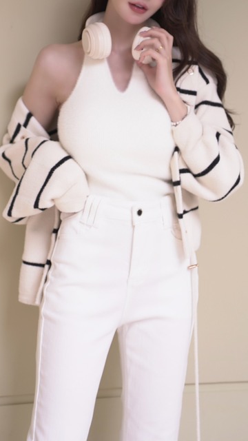 超想包色海馬毛掛脖胸墊百搭背心(4色)