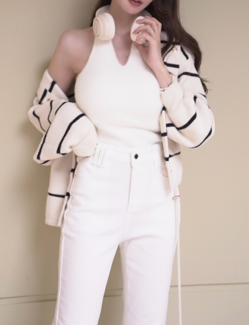 超想包色海馬毛掛脖胸墊百搭背心(4色)