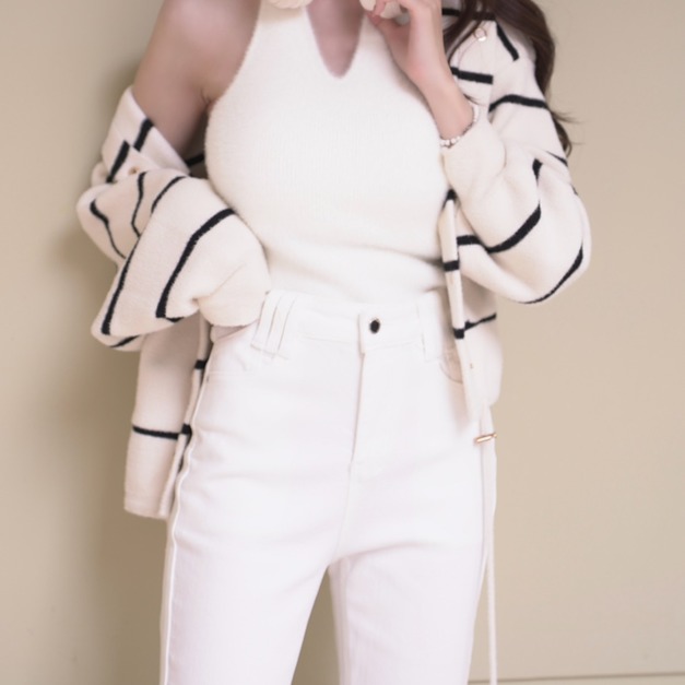 超想包色海馬毛掛脖胸墊百搭背心(4色)