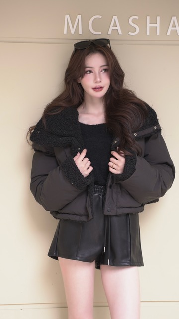 兩面穿Q毛百搭鋪棉外套(3色)