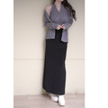 氣質柔感磨毛鬆緊長裙(3色)_2