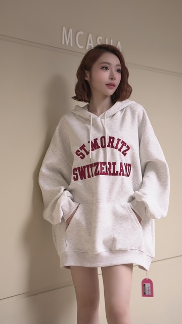 多色字母中磅棉質寬鬆帽T (6色)