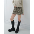 豹紋A字高腰短裙S~XL (2色)_3