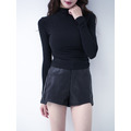 高領內磨毛有胸墊長袖短版發熱衣 (4色)_1