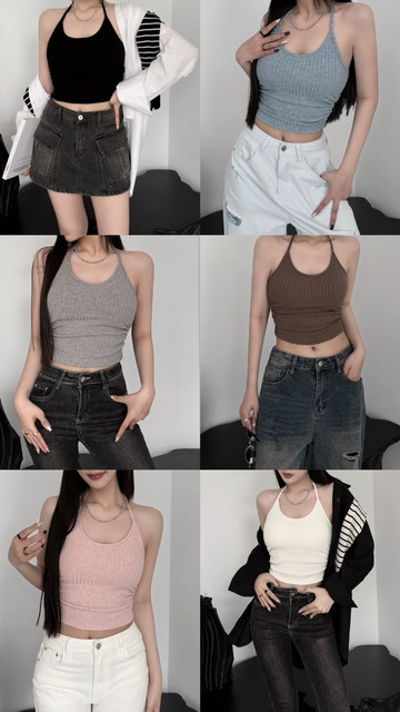 超彈力吊脖胸墊背心 (6色)