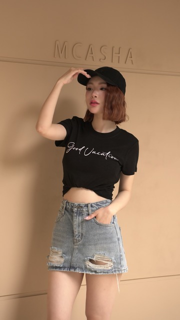 美式草寫英字T透氣不悶熱(2色)