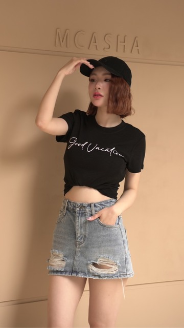 美式草寫英字T透氣不悶熱(2色)