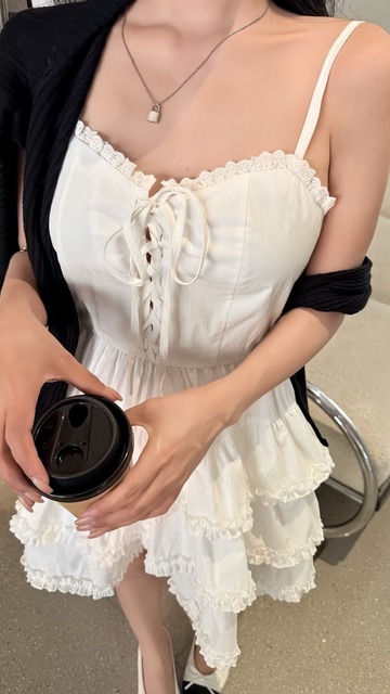 芭蕾風棉麻短洋