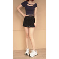 露腰造型胸墊短T (4色)_7