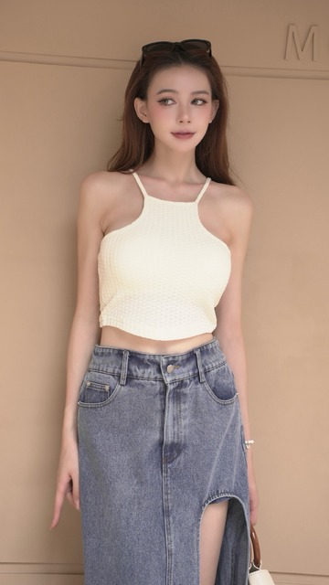 方格削肩胸墊背心(5色)