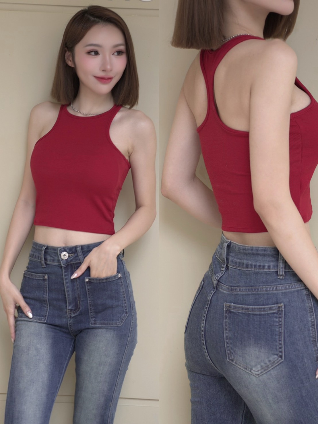 ➤四季百搭削肩挖背背心(6色)