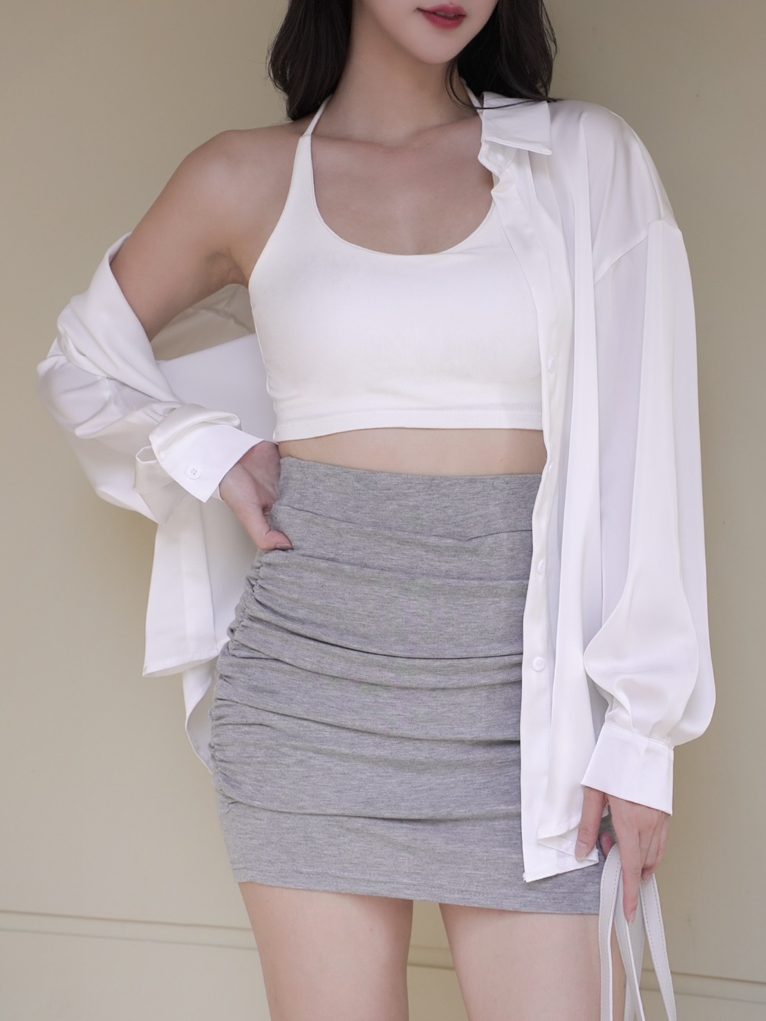 ➤柔軟棉質綁脖胸墊背心(3色)