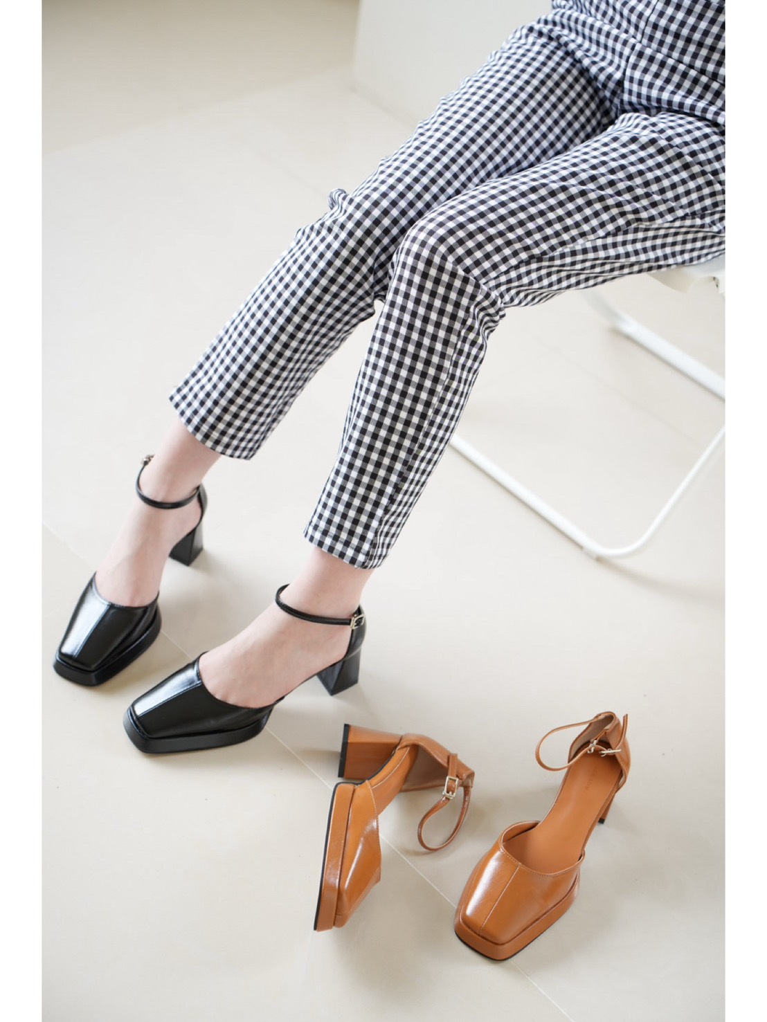 ➤韓國進口製氣質方頭粗根鞋35~40(3色)