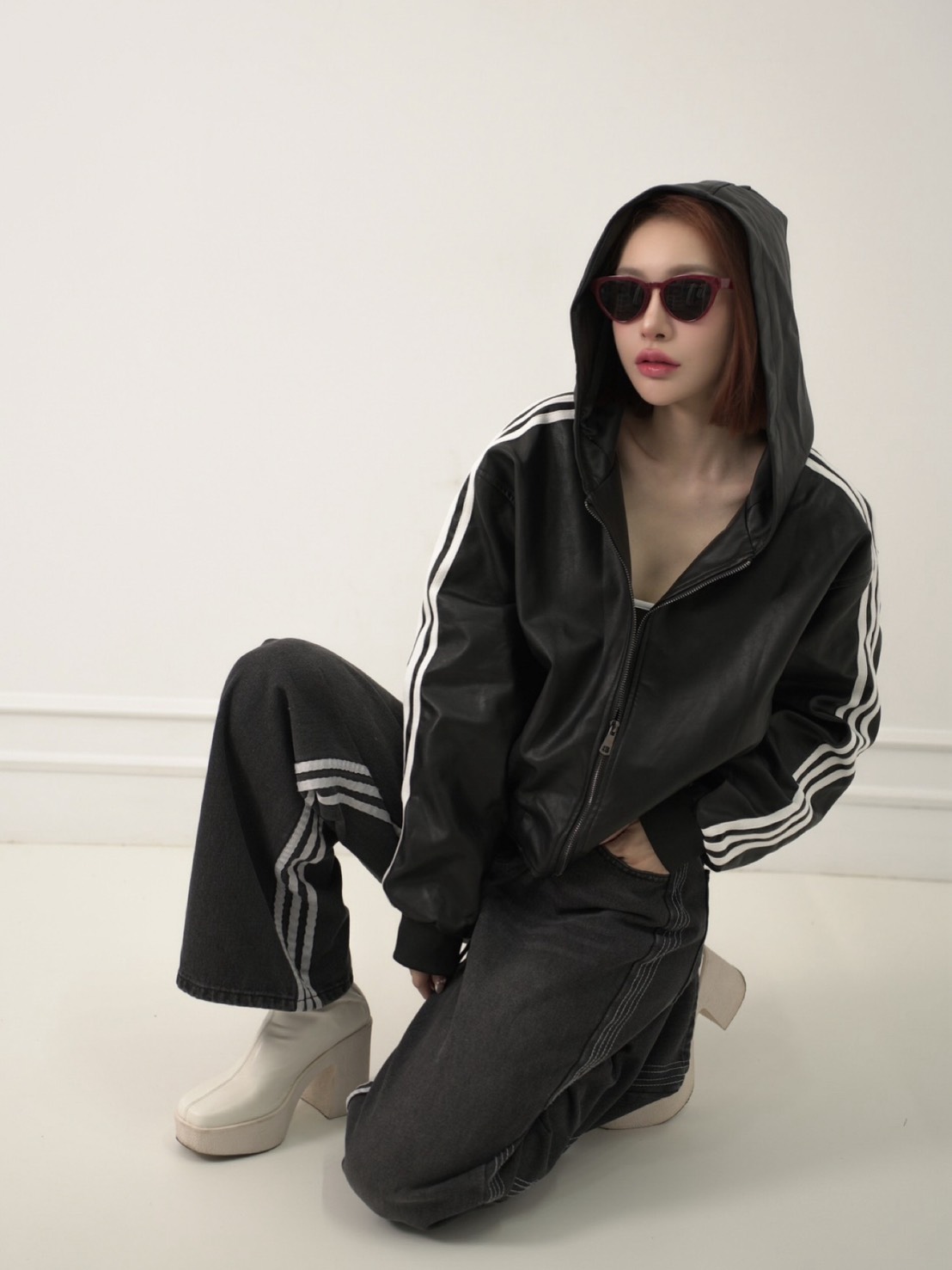 高CP有重量時尚連帽皮外套